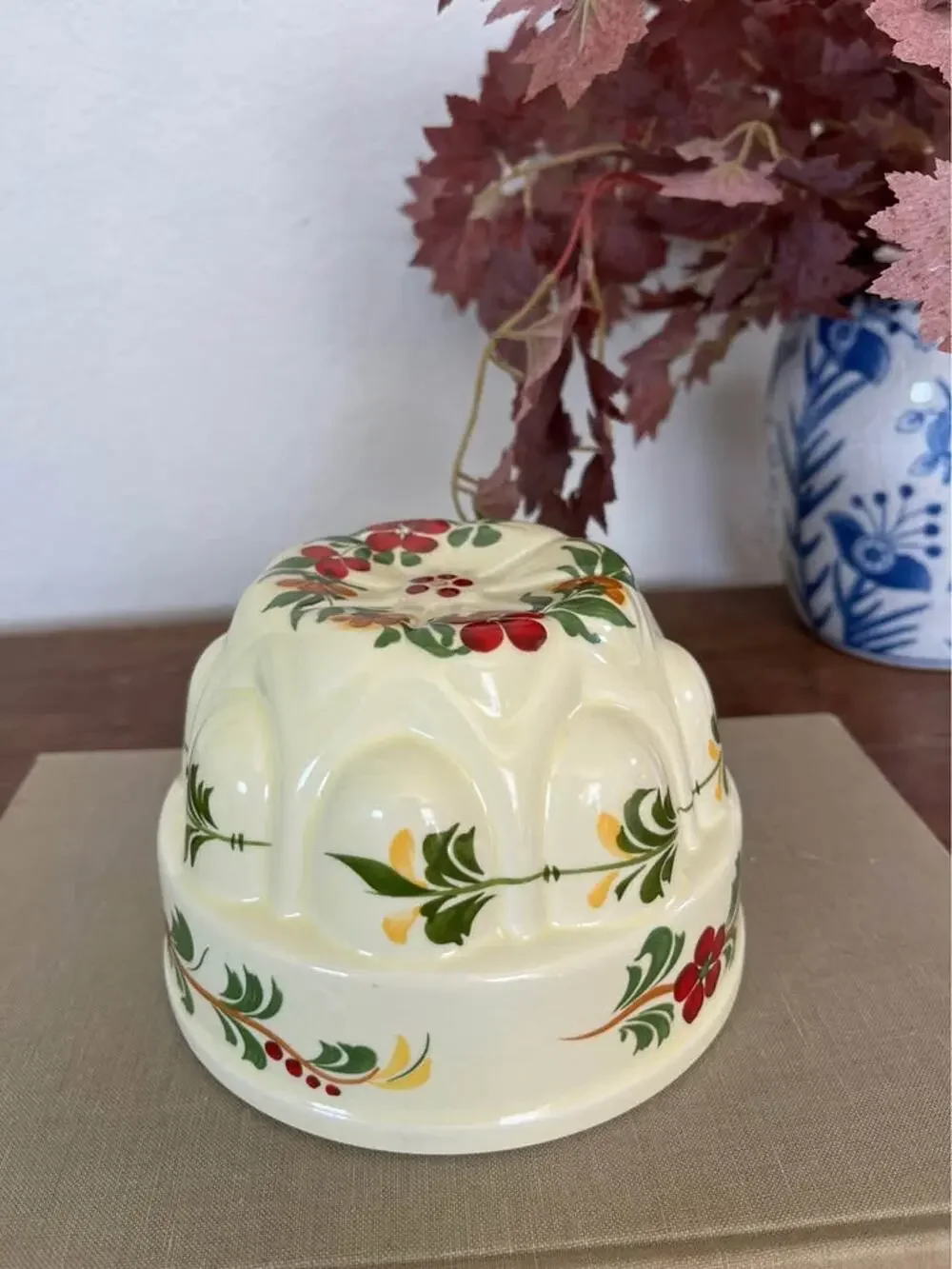 Vintage Teleflora Handpainted Portugal Ceramic Jelly Mold